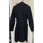 Halogen Black Wool Coat Size S Women's Long belted dress wide lapel Photo 4