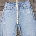 American Eagle Outfitters Light Blue Distressed Curvy Mom Jeans Photo 9