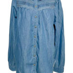 Pilcro  Size 12  Top Blouse Button Down Fringe Boho Long Sleeve Denim Photo 0