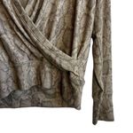 Sundry  Women's Snakeskin Print Wrap Sweater in Sand Size 2 / Medium Long Sleeve Photo 2