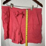 Nautica Womens Linen Blend Shorts Size Large Pull On Pink Elastic Waist Photo 6