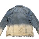 BLANK NYC Distressed Bleach Dip Dyed Ombré Denim Jacket, Sz L Photo 12