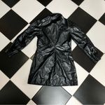 ZARA Vegan Faux Leather Black Button Down Long Sleeve Shirt or Mini Dress size M Photo 7