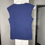 J.Crew NWT  Cap-sleeve Cotton-blend Squareneck Tank Top Antique Navy Blue Photo 2