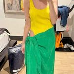 ROSIE ASSOULIN Women's Yellow Green Wrap Sarong Scoop Neck Beach Dress Size 6 Photo 10