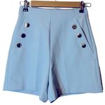ZARA dress shorts baby blue gold buttons #1608/032/406 Size XS blogger favorite Photo 2