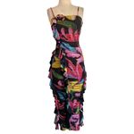 ROCOCO SAND Chris Midi Dress in Multi Small New Womens Floral Cocktail Black Photo 3