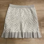 NWT Anthropologie Dolan Zebra Ruffled Mini Skirt Wool Blend Size L White Size L Photo 2