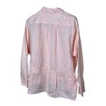 Holding Horses Pink Linen Peplum Button Down Shirt Womens Small Photo 9