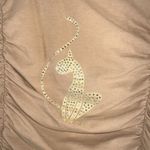 Baby Phat  Womens Beige Tan Gold Y2K Rouched VTG Short Sleeve Top Sz 3X Photo 3