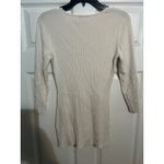 Bisou Bisou Michele Bohbot Cream Ribbed Knit Lace Up V Neck Pullover Top‎ Size M Photo 5