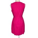 J.Crew  Scalloped Basketweave Square Neck Dress Women’s Size 6 Pink Cotton Photo 5