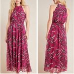 Anthropologie Maeve Kelli Halter Maxi Dress Pink Small Photo 1