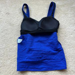 Lands' End ✨ Women’s Textured Blue Tankini Swim Top w/ Shelf Bra - Sz 6 - VGUC Photo 1