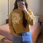 Boutique Cropped Yellow Sunflower Sweatshirt Photo 0