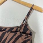 Summersalt  Tan Modern Zebra Toffee & Sea Urchin The Midi Sports Bra Tank Top Photo 9
