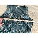 LC Lauren Conrad Dress Sleeveless Tie Neck Tiered Skirt Forest Green Floral Sz S Photo 9