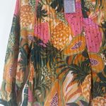 Daniel Rainn  Papaya print pleated boho blouse XS NWT Photo 4