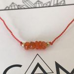 CAM Carnelian Stone Single Strand Necklace, New In Box Orange Photo 8