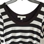 Karen Kane NWT Stretch Popover Dress Black White Striped Size Medium Photo 2