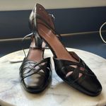 Naturalizer NATURALIZE Black Strappy Summer Kitty Heels Leather Upper Balance Sz 11M Photo 4