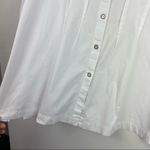 Soft Surroundings  Sz Medium White Cotton Button Down Shirt Tunic Dress Pleated Photo 8
