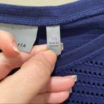 Athleta  Long Sleeve Laser Cut Sweater Royal Blue Size XXS Photo 4