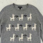 J.Crew Wool Llama Alpaca Jeweled Embellished Sweater Womens S Small Gray Photo 2