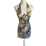 Miaou Jackie Dress in Tattoo Black Large New Womens Mini Halter Yellow Photo 5