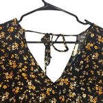 Altar'd State Black & Yellow Floral V-Neck Bell Long Sleeve Blouse Women Sz S Photo 4