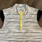Coral Bay  Golf Womens Watercolor Striped Cap Sleeve Shirt Black Size XL Photo 1