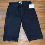 NWT Favorite Daughter The Eva Long Slim Denim Shorts Black Size 26 Photo 5