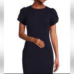 Calvin Klein Crew Neck Short Tulip Sleeve Solid Sheath Stretch Dress (6) Photo 2