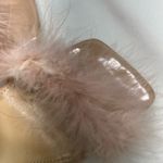 None PINK FEATHERED HEELS 7.5-8 39 PINK WITH BEIGE SHOE & TRANSPARENT HEEL NEW IN BOX Photo 12