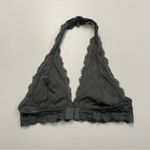 Free People  Intimately Bralette Galloon Lace Halter Adjustable Band Floral Grey Photo 3