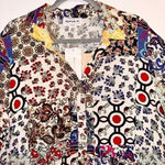 FOR THE REPUBLIC The Republic Top Womens L Boho Patchwork Floral Tunic Festival Gypsy Artsy SZ 1X Photo 4