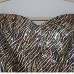 Gold Black Sequin Strapless Mini Dress Size M Photo 1