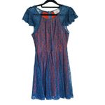 Pins & Needles Whimsigoth Fit & Flare Lace Dress Medium Teal Victorian Fairy Orange Photo 1