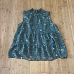 Pleione Green Tiered Blouse with Mandarin Collar Photo 0