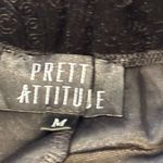 Pretty Attitude Black Velvet Embossed Paisley Print Flare Leg Pant Photo 4