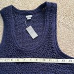 Aerie Crotchet Sleeveless Scoop Neck Tank Navy Blue Women’s Medium NWT Photo 1