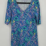 ESCAPE by Habitat Clothes Blue Floral Print V Neck Mini Tunic Dress Small Photo 0
