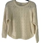 Wallace Women's‎ Size Medium Cream Mohair Wool Cable Knit Sweater Photo 0