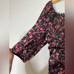 For Love & Lemons  Melrose Ruched Puff Sleeve‎ Mini Dress Satin Multicolor Size M Photo 4