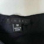 TINSEL cotton black crop button down shirt floral embroidered Sz M Size M Photo 10