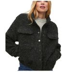 Michael Stars Women's Charcoal Leti Snap Zip Outerwear Jacket S Small New Photo 0