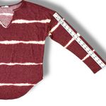 First Love  By Lovelyn Womens Burgundy Striped V-Neck Pullover T-Shirt Sz Med Photo 4