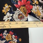 Anthropologie First Monday Top Womens M Black Floral Cinch Front Boho Cottage Photo 7