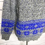 Vintage Segue Gray & Blue Fair Isle Wool Sweater Size Medium Photo 5