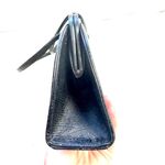 Vintage Leather Black Lizard Embossed Handbag Purse 50s 60s Photo 3
